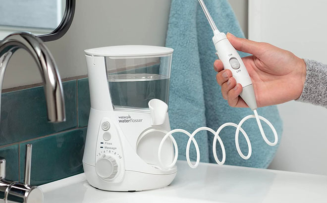 Waterpik White Water Flosser on The Sink Waterpik White Water Flosser on The Sink copy