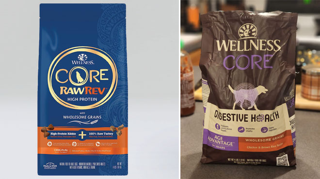 Wellness CORE Raw Rev Dry Dog Food and Wellness CORE Digestive Health Dry Dog Food