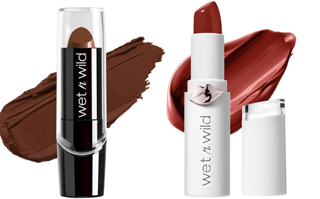 Wet n Wild Silk Finish Lipstick on the Left and the Wet n Wild Mega Last High Shine Lipstick on the Right