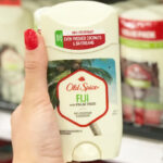Woman Holding Old Spice Fiji Deodorant Inside a Store