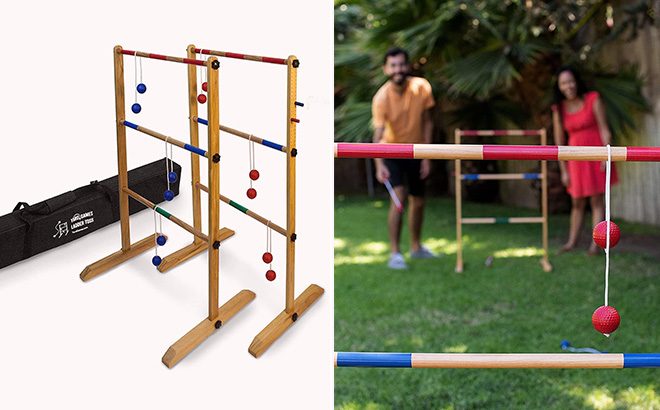 Wooden Double Ladder Ball with Case