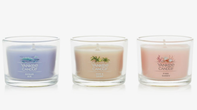 Yankee Candle Minis on a White Background
