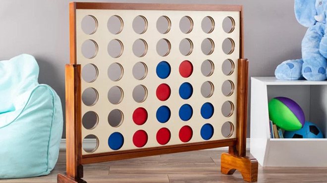 Yard Games Giant Four In A Row Game Set with Carrying Cas