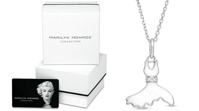 Zales Marilyn Monroe Collection Diamond Accent Enamel White Flare Dress Pendant