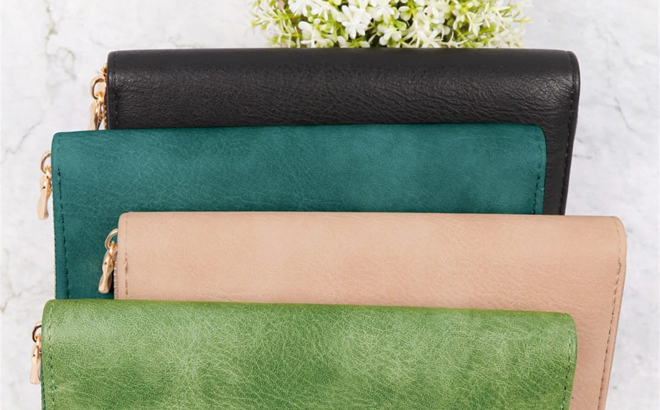 Zipper Leather Wallets Multiple Colors