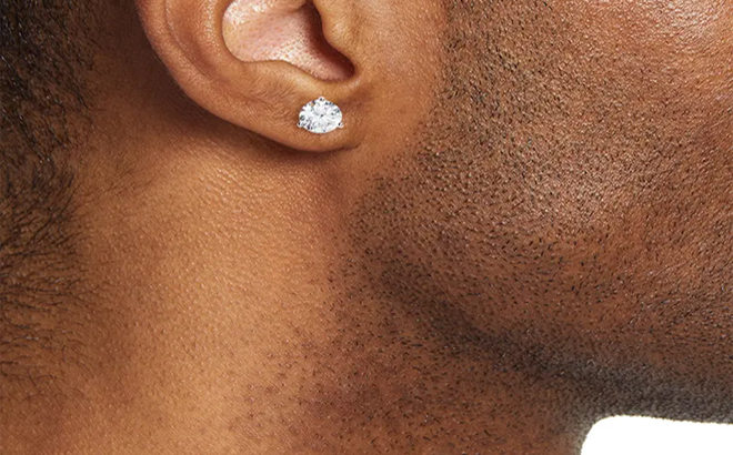 Zirconia Stud earrings on a Model