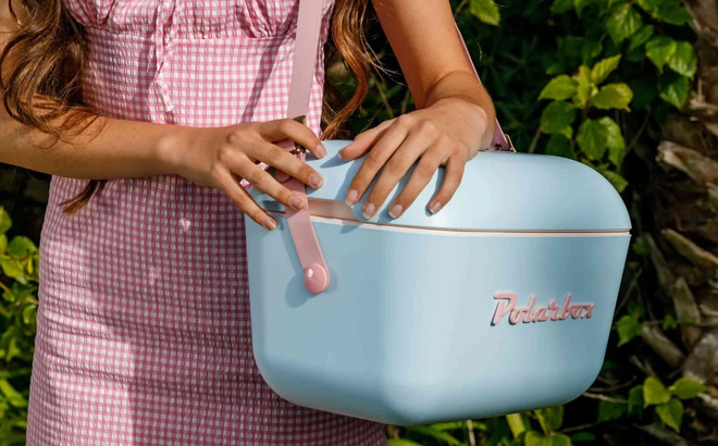 a Woman Carrying Polarbox Pop Model Portable Cooler