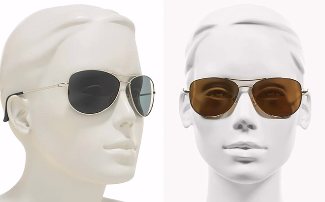 ally 60mm polarized metal aviator sunglasses
