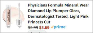 checkout page of Physicians Formula Lip Plumper Gloss