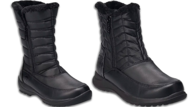 totes Womens Waterproof Snow Boots in Black