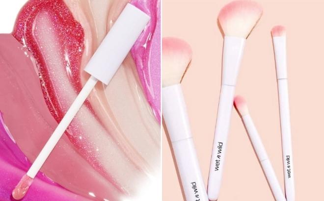 wet n wild Mega Slicks Lip Gloss on the Left and the wet n wild Essential Makeup Contour Brush on the Right