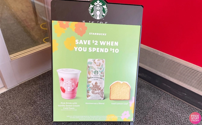 2 off when you spend 10 at Starbucks Sign at Target
