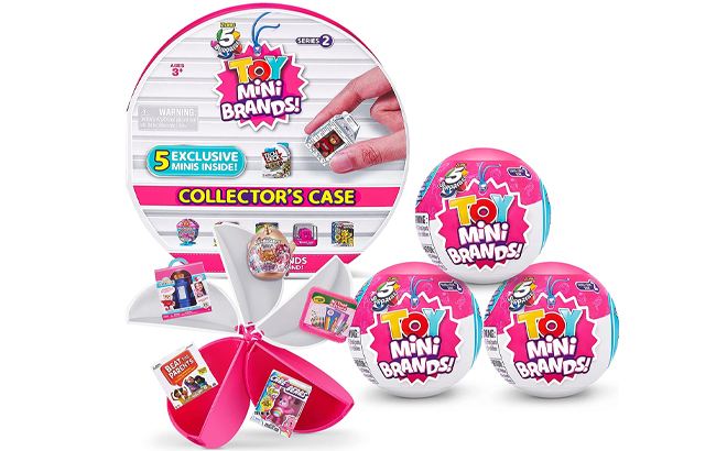 5 Surprise Toy Mini Brands Series 2 by ZURU Collectors Case and 3 Pack Capsules 5 Surprise Toy Mini Brands Series 2 by ZURU Collectors Case and 3 Pack Capsules