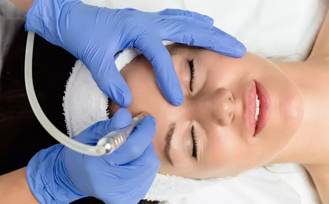 A Person Undergoing Microdermabrasion
