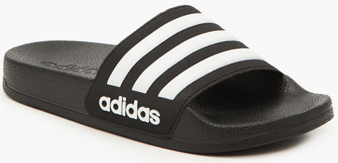 Adidas Kids Adilette Shower Slide Sandals Black and White