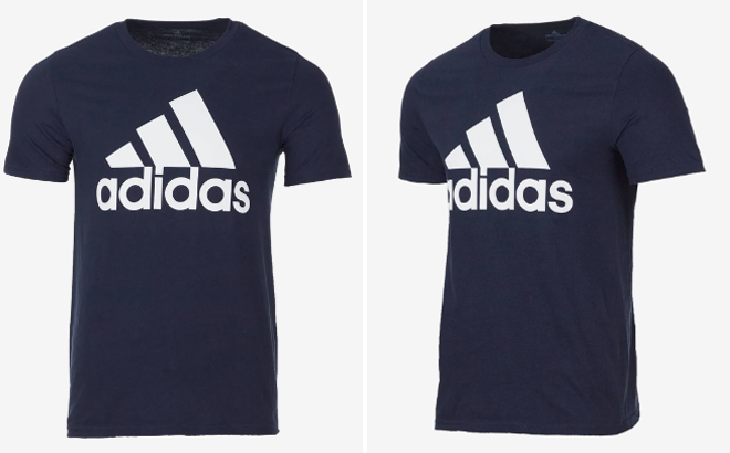 Adidas Mens Basic Short Sleeve T Shirts on a Gray Background