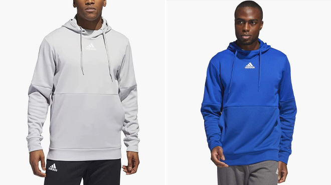 Adidas Mens Team Issue Training Pullover in Grey and Royal Blue