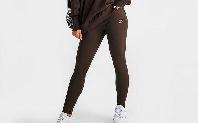 Adidas Originals Dark Brown High Waisted Leggings