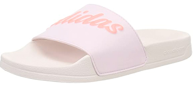 Adidas Slides Womens Adilette Shower Script Comfort White Pink