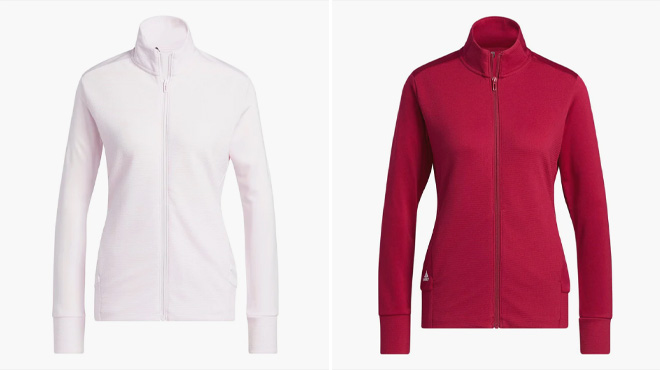 Adidas Womens Texture Full Zip Jacket in Pink and Burgundy Adidas Womens Texture Full Zip Jacket in Pink and Burgundy