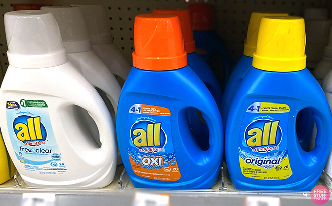 All Liquid Laundry Detergents in shelf