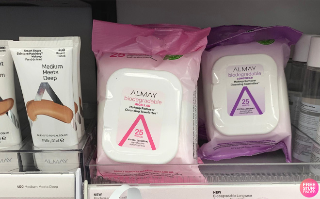 Almay Biodegradable Longwear Makeup Remover Cleansing Towelettes 25 Count