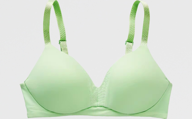 Ambrielle Womens Full Coverage Wirefree Cooling Bra In Patina Green Color