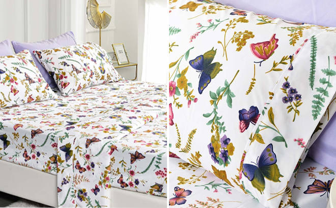 American Home Collection Butterfly Six Piece Sheet Set