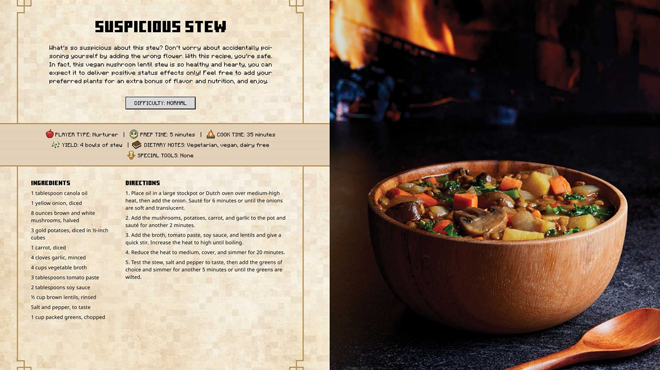 An Example Recipe Page from Minecraft Gather Cook Eat Official Cookbook