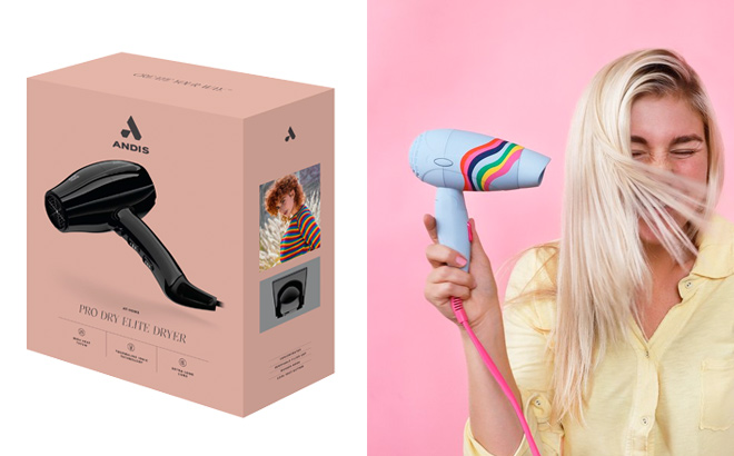 Andis ProDry Elite Dryer and Packed Party Mini But Mighty Compact Foldable Travel Size Hair Dryer