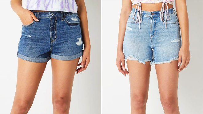Arizona Womens High Rise Denim Short Arizona Womens High Rise Denim Short