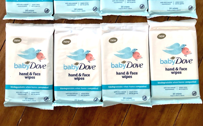 Baby Dove Wipes 20 Count on the Floor