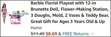 Barbie Florist Playset Brunette Doll Order Summary 1 1