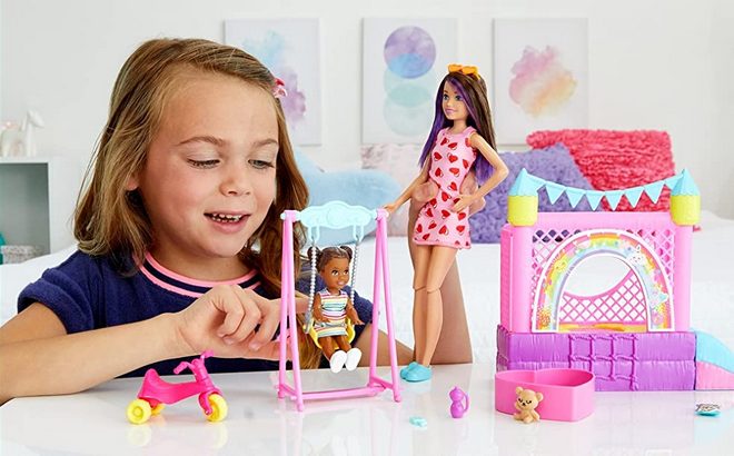 Barbie Skipper Babysitters Inc Bounce House Playset