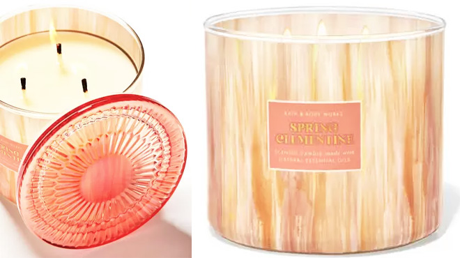 Bath Body Works 3 Wick Candles Spring Clementine