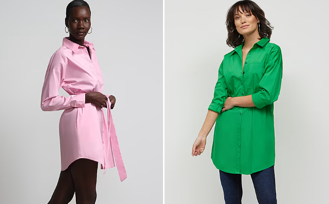 Belted Button Down Madison Boyfriend Shirtdress Belted Button Down Madison Boyfriend Shirtdress