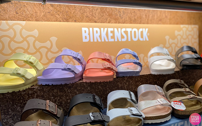 Birkenstock Arizona Essentials Sandals on a Shelf