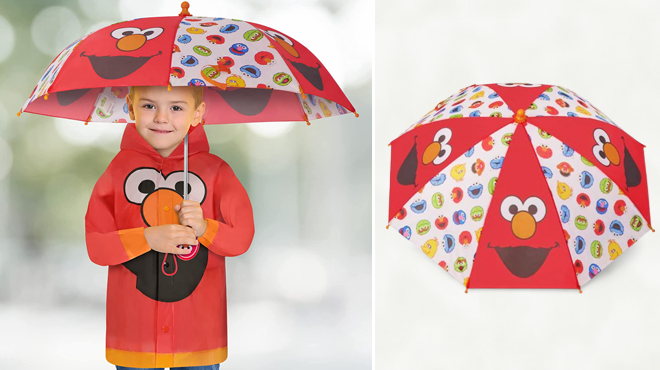 Boy wearing Sesame Street Rain Wear Set