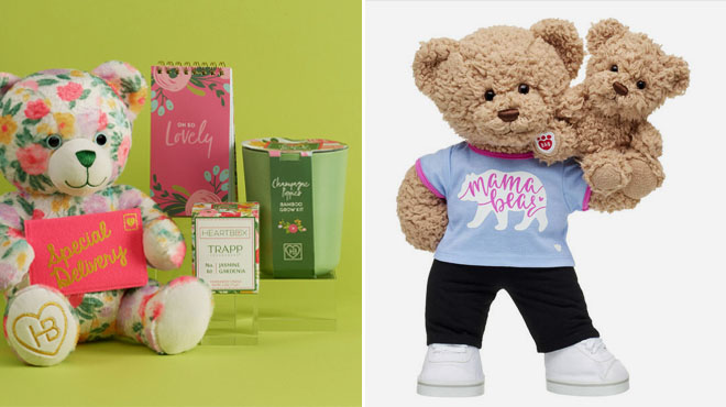 Build A Bear Flowers for Mom Box and Build A Bear Timeless Teddy Mama Bear Gift Set