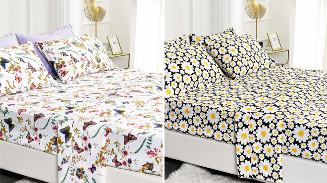 Butterfly and Floral 6-Piece Sheet Sets