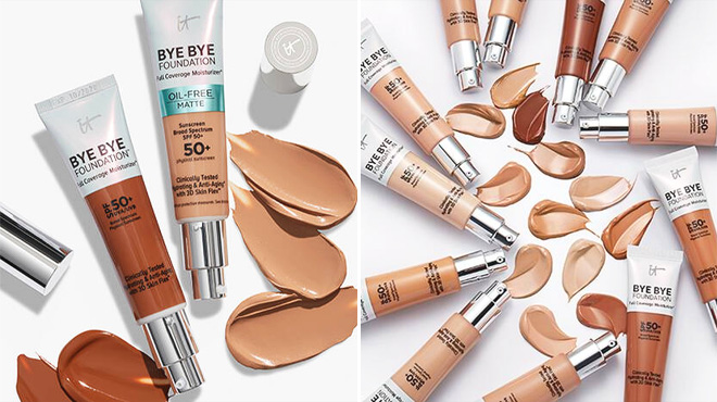 Bye Bye Foundation Full Coverage Moisturizer with SPF 50+ Shown in Different Shades Bye Bye Foundation Full Coverage Moisturizer with SPF 50+ Shown in Different Shades