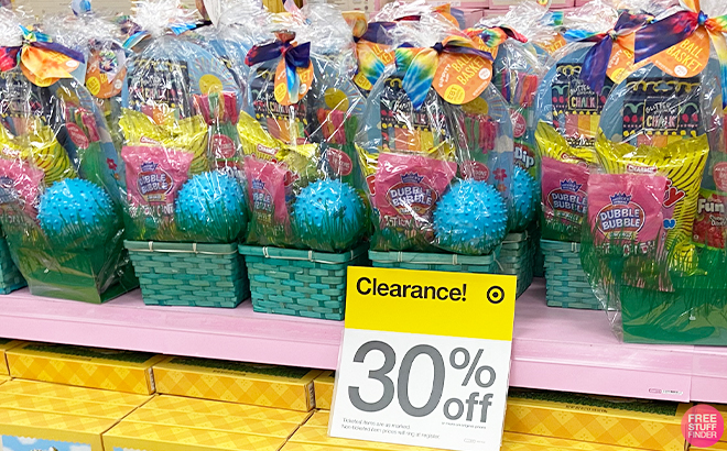 Candy and Ball Easter Basket Set on a Shelf