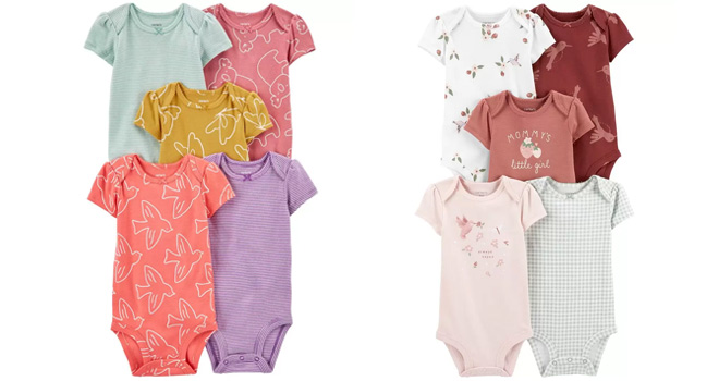 Carters Baby 5 Pack Bodysuits