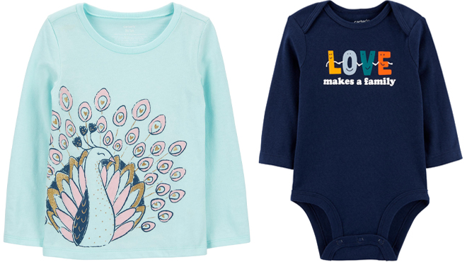 Carters Peacock Jersey Tee and Love Makes a Family Bodysuit