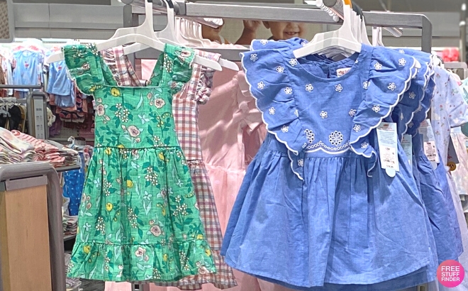 Cat Jack Toddler Girls Floral Dress in Green on a Hanger at Target