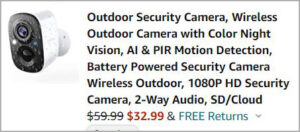 Checkout page of Abetap Wireless Outdoor Camera
