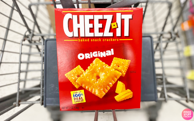 Cheez It Baked Snack Original Crackers 7 Ounce on a Cart