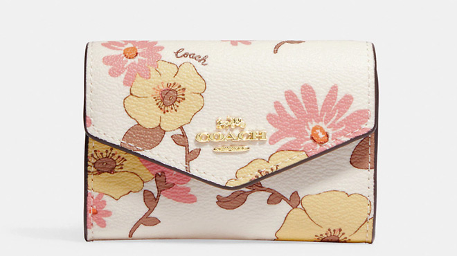Coach Outlet Flap Card Case With Floral Cluster Print