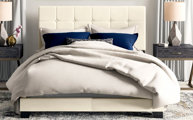 Cream Cloer Upholstered Bed