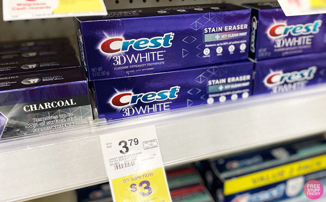 Crest 3D White Stain Eraser Toothpaste Icy Clean Mint 3 1 Ounce at Walgreens
